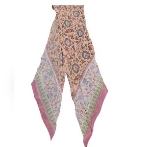 Pink patterned floral purse scarf S